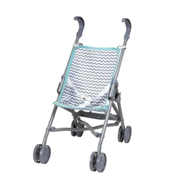 Adora Doll Small Umbrella Stroller - Fits 13" - 18" Doll Teal Stripe - Picture 3 of 6